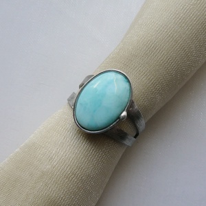 Larimár gyűrű - ékszer - gyűrű - szoliter gyűrű - Meska.hu