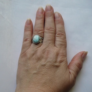 Larimár gyűrű - ékszer - gyűrű - szoliter gyűrű - Meska.hu