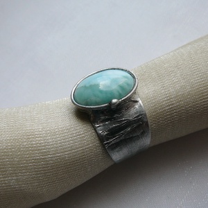 Larimár gyűrű, Ékszer, Gyűrű, Szoliter gyűrű, Fémmegmunkálás, Ékszerkészítés, MESKA