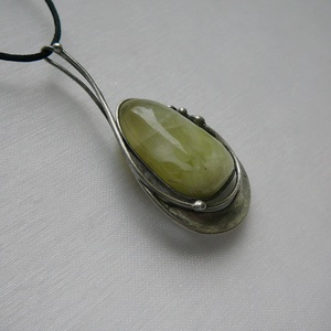 Prehnit medál, Ékszer, Nyaklánc, Medálos nyaklánc, Ékszerkészítés, Fémmegmunkálás, MESKA