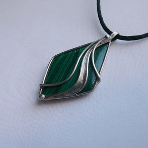 Malachit medál, Ékszer, Nyaklánc, Medálos nyaklánc, Ékszerkészítés, Fémmegmunkálás, MESKA