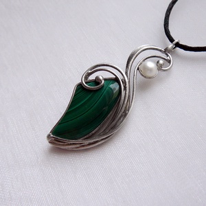 Malachit medál, Ékszer, Nyaklánc, Medálos nyaklánc, Ékszerkészítés, Fémmegmunkálás, MESKA