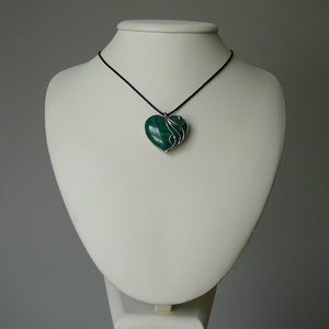 Malachit szív medál - ékszer - nyaklánc - medálos nyaklánc - Meska.hu