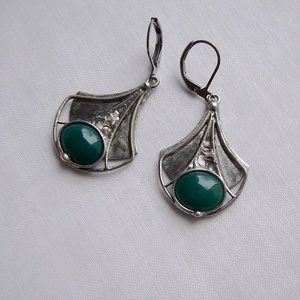 Achát fülbevaló - ékszer - fülbevaló - lógó fülbevaló - Meska.hu