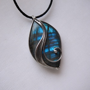 Labradorit medál, Ékszer, Nyaklánc, Medál, Ékszerkészítés, Fémmegmunkálás, MESKA