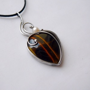 Tigrisszem medál - ékszer - nyaklánc - medálos nyaklánc - Meska.hu