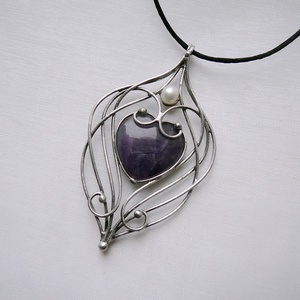 Ametiszt medál - ékszer - nyaklánc - medálos nyaklánc - Meska.hu