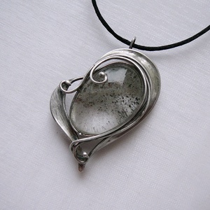 Tibeti fantomkvarc szív medál - ékszer - nyaklánc - medálos nyaklánc - Meska.hu
