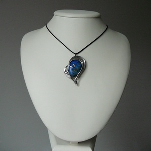 Lápisz lazuli szív medál, Ékszer, Nyaklánc, Medálos nyaklánc, Ékszerkészítés, Fémmegmunkálás, MESKA