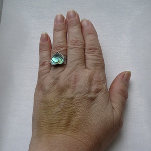 Pávakagyló szív gyűrű - ékszer - gyűrű - szoliter gyűrű - Meska.hu