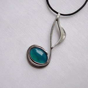 Achát hangjegy medál - ékszer - nyaklánc - medálos nyaklánc - Meska.hu