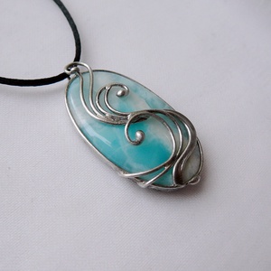 Larimár medál - ékszer - nyaklánc - medálos nyaklánc - Meska.hu