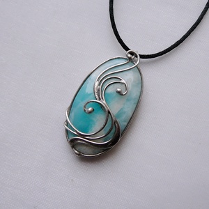 Larimár medál - ékszer - nyaklánc - medálos nyaklánc - Meska.hu