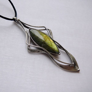 Labradorit medál, Ékszer, Nyaklánc, Medál, Ékszerkészítés, Fémmegmunkálás, MESKA