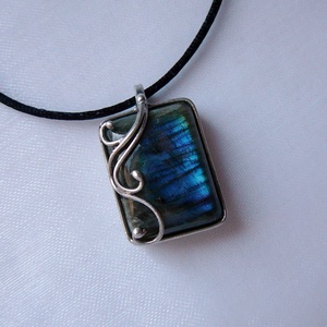 Labradorit medál, Ékszer, Nyaklánc, Medál, Ékszerkészítés, Fémmegmunkálás, MESKA