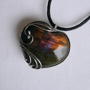 Labradorit medál, Ékszer, Nyaklánc, Medál, Ékszerkészítés, Fémmegmunkálás, MESKA