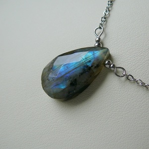 Labradorit medálos nyaklánc, Ékszer, Nyaklánc, Medál, Ékszerkészítés, Fémmegmunkálás, MESKA