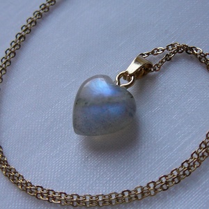 Labradorit szív medálos nyaklánc, Ékszer, Nyaklánc, Medál, Ékszerkészítés, Fémmegmunkálás, MESKA