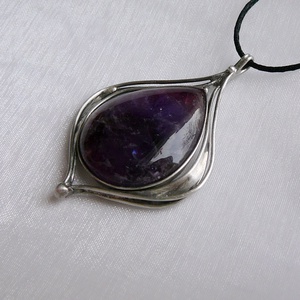 Ametiszt medál, Ékszer, Nyaklánc, Medálos nyaklánc, Ékszerkészítés, Fémmegmunkálás, MESKA