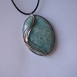 Akvamarin medál - ékszer - nyaklánc - medálos nyaklánc - Meska.hu