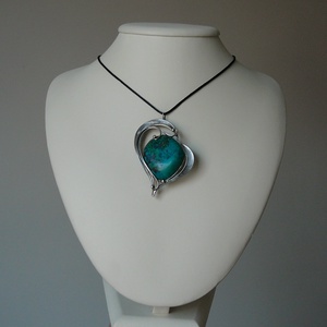 Krizokolla szív medál - ékszer - nyaklánc - medálos nyaklánc - Meska.hu