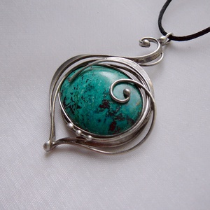 Krizokolla medál - ékszer - nyaklánc - medálos nyaklánc - Meska.hu