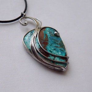 Krizokolla medál - ékszer - nyaklánc - medálos nyaklánc - Meska.hu