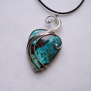 Krizokolla medál - ékszer - nyaklánc - medálos nyaklánc - Meska.hu
