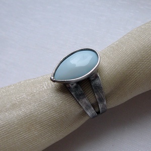 Kék opál gyűrű, Ékszer, Gyűrű, Szoliter gyűrű, Ékszerkészítés, Fémmegmunkálás, MESKA