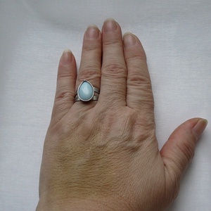 Kék opál gyűrű - ékszer - gyűrű - szoliter gyűrű - Meska.hu