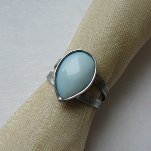 Kék opál gyűrű - ékszer - gyűrű - szoliter gyűrű - Meska.hu