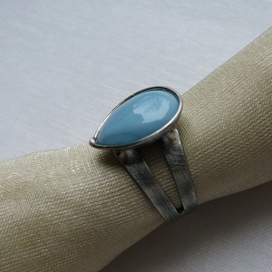 Kék opál gyűrű - ékszer - gyűrű - szoliter gyűrű - Meska.hu