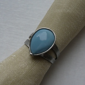 Kék opál gyűrű, Ékszer, Gyűrű, Szoliter gyűrű, Ékszerkészítés, Fémmegmunkálás, MESKA