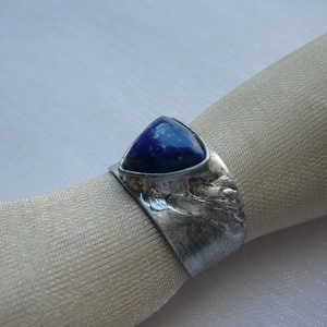 Lápisz lazuli gyűrű, Ékszer, Gyűrű, Statement gyűrű, Ékszerkészítés, Fémmegmunkálás, MESKA