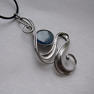 Kianit medál, Ékszer, Nyaklánc, Medálos nyaklánc, Ékszerkészítés, Fémmegmunkálás, MESKA