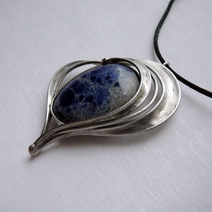 Szodalit szív medál, Ékszer, Fülbevaló, Lógó fülbevaló, Ékszerkészítés, Fémmegmunkálás, MESKA