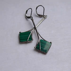 Malachit fülbevaló, Ékszer, Fülbevaló, Lógó fülbevaló, Ékszerkészítés, Fémmegmunkálás, MESKA