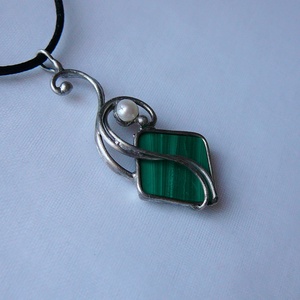Malachit medál - ékszer - nyaklánc - medálos nyaklánc - Meska.hu