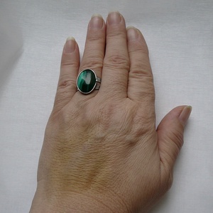 Malachit gyűrű - ékszer - gyűrű - szoliter gyűrű - Meska.hu