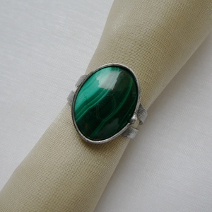Malachit gyűrű - ékszer - gyűrű - szoliter gyűrű - Meska.hu