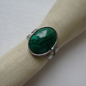 Malachit gyűrű - ékszer - gyűrű - szoliter gyűrű - Meska.hu