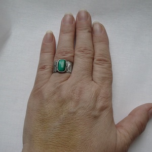 Malachit gyűrű - ékszer - gyűrű - szoliter gyűrű - Meska.hu