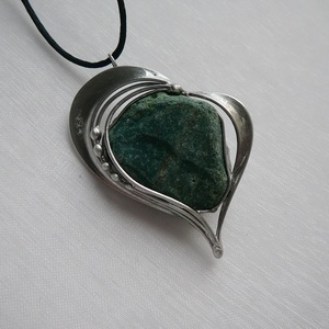 Heliotróp szív medál - ékszer - nyaklánc - medálos nyaklánc - Meska.hu