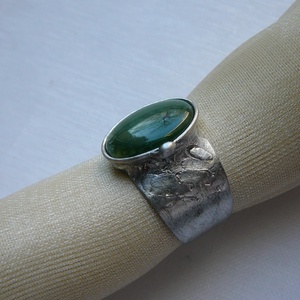 Nefrit jáde gyűrű, Ékszer, Gyűrű, Szoliter gyűrű, Ékszerkészítés, Fémmegmunkálás, MESKA