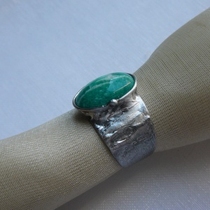 Amazonit gyűrű, Ékszer, Gyűrű, Szoliter gyűrű, Ékszerkészítés, Fémmegmunkálás, MESKA