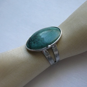 Zöld türkiz gyűrű, Ékszer, Gyűrű, Szoliter gyűrű, Ékszerkészítés, Fémmegmunkálás, MESKA