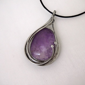 Ametiszt medál - ékszer - nyaklánc - medálos nyaklánc - Meska.hu
