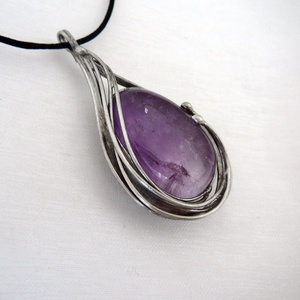 Ametiszt medál - ékszer - nyaklánc - medálos nyaklánc - Meska.hu