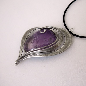 Ametiszt szív medál - Meska.hu