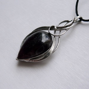 Ametiszt medál, Ékszer, Nyaklánc, Medálos nyaklánc, Ékszerkészítés, Fémmegmunkálás, MESKA